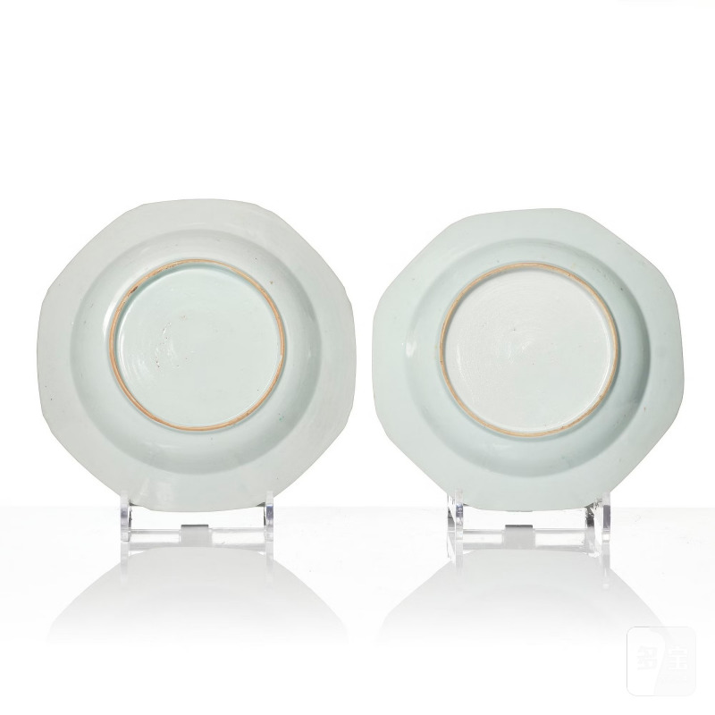 A set of 12 famille rose 'double peacock' soup dishes, - 图13